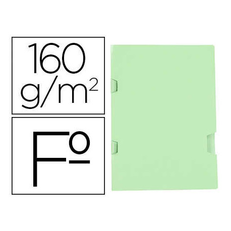 SUBCARPETA LIDERPAPEL FOLIO VERDE TRES U?EROS PLASTIFICADA 160G/M2