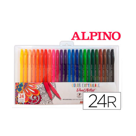 ROTULADOR ALPINO DUAL ARTIST COLOR EXPERIENCE ESTUCHE DE 24UNIDADES COLORES SURTIDOS