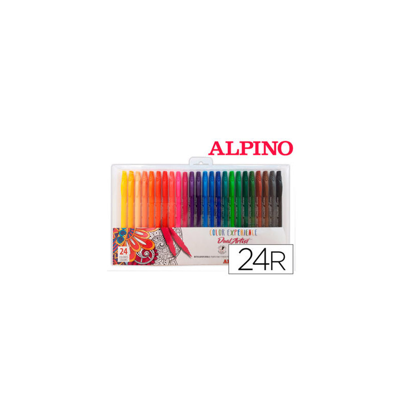 ROTULADOR ALPINO DUAL ARTIST COLOR EXPERIENCE ESTUCHE DE 24UNIDADES COLORES SURTIDOS