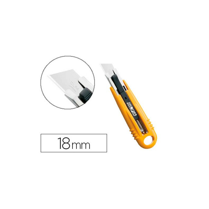 CUTER OLFA PLASTICO CUCHILLA ANCHA 18 MM RETRACTIL APTO PARA ZURDOS