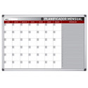 PLANNING MAGNETICO BI-OFFICE MENSUAL LACADO MARCO ALUMINIO ROTULABLE 60X45 CM