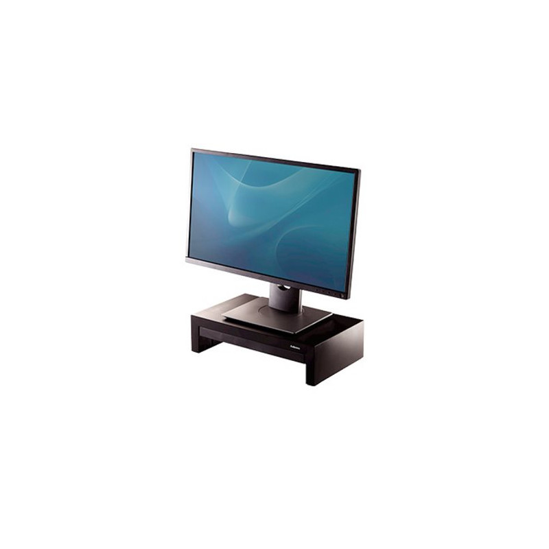 SOPORTE FELLOWES PARA MONITOR DESIGNER SUITES AJUSTABLE 3 ALTURAS CON BANDEJA NEGRO 406X111X244 MM H