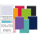 CUADERNO ESPIRAL LIDERPAPEL BOLSILLO OCTAVO APAISADO SMART TAPA BLANDA 80H 60GR CUADRO 4MM COLORES S