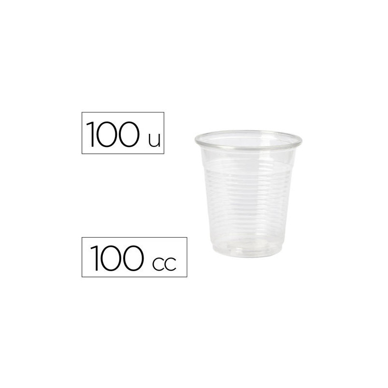 VASO DE PLASTICO TRANSPARENTE 100 CC PAQUETE DE 100 UNIDADES