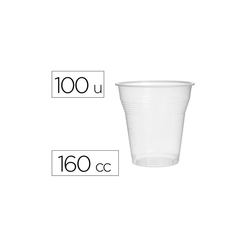 VASO DE PLASTICO TRANSPARENTE 160 CC PAQUETE DE 100 UNIDADES