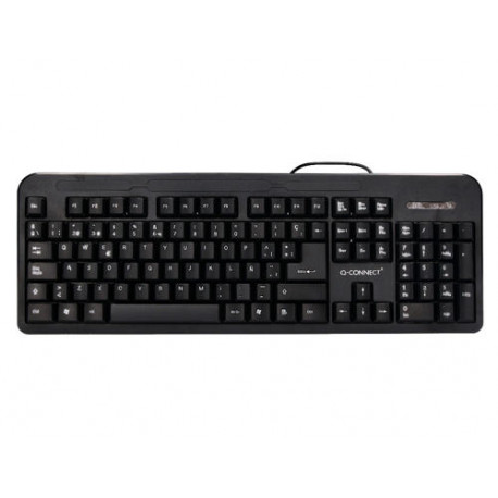 TECLADO Q-CONNECT NEGRO CON CABLE 1,5 M COMPATIBLE WINDOWS