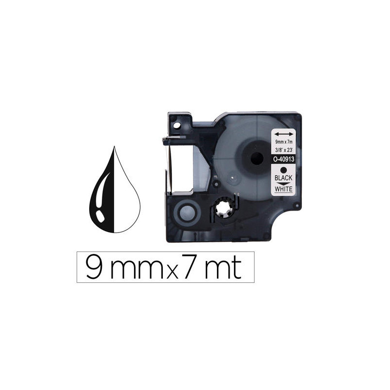 CINTA Q-CONNECT 1000 NEGRO-BLANCO 9 MM X 7MT DYMO