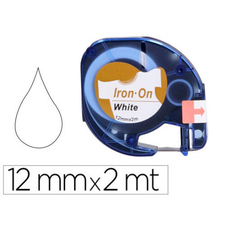 CINTA Q-CONNECT 12MM X 2MT NEGRO-BLANCO PARA ROPA PARA MAQUINA LETRATAG