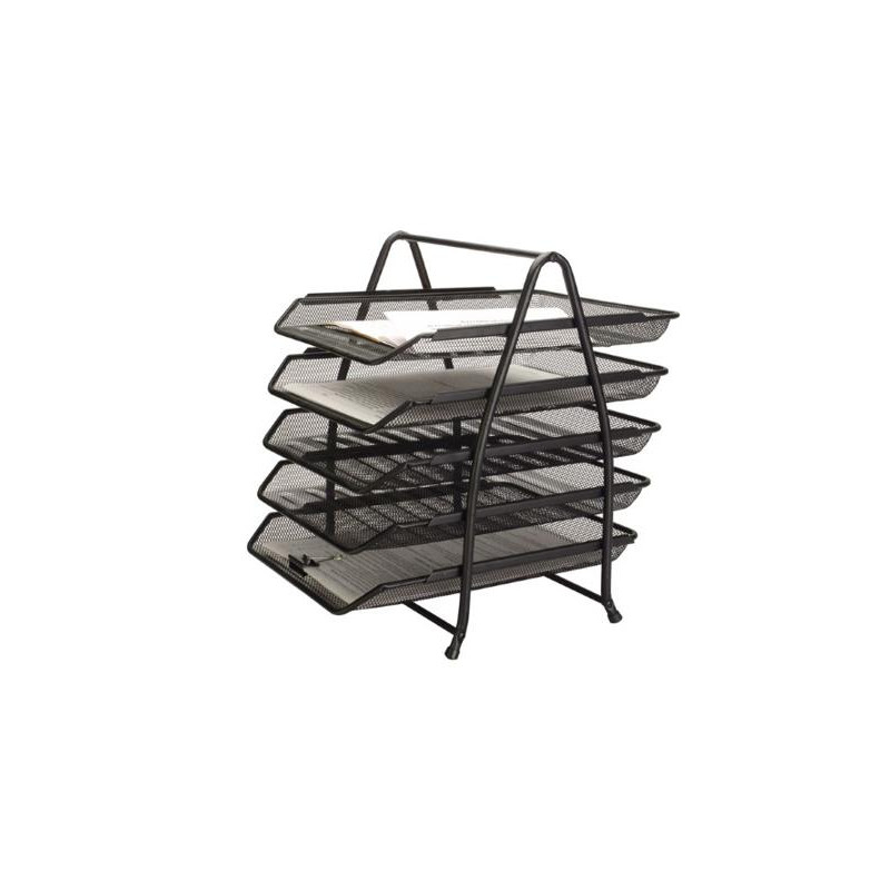 BANDEJA SOBREMESA METALICA Q-CONNECT KF18474 REJILLA NEGRO 5 BANDEJAS MOVIBLES 350X275X375 MM