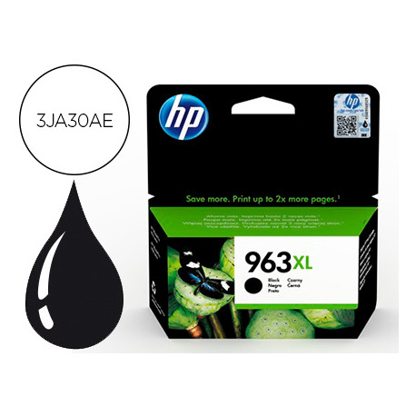 INK-JET HP 963 XL OFFICEJET PRO 9010 / 9020 / 9022 / 9023 / 9025 NEGRO 2000 PAGINAS