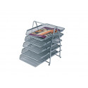 BANDEJA SOBREMESA METALICA Q-CONNECT KF18476 REJILLA PLATA 5 BANDEJAS MOVIBLES 350X275X375 MM