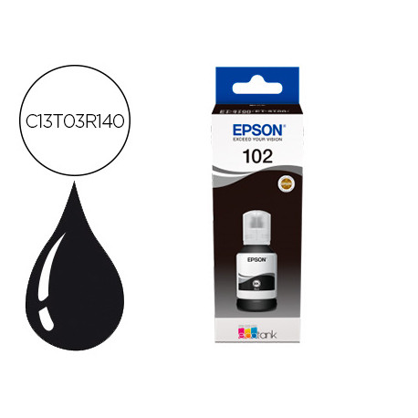 TINTA EPSON ECOTANK 102 ET-2700 / 2750 / 3700 / 3750 / 4750 BOTE DE 127 ML NEGRO 7.500 PAG