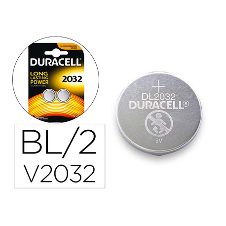 PILA DURACELL ALCALINA BOTON CR2032 BLISTER 2 UNIDADES