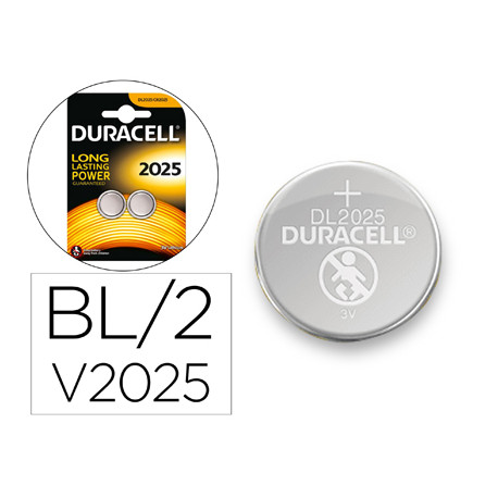 PILA DURACELL ALCALINA BOTON CR2025 BLISTER 2 UNIDADES