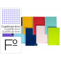 CUADERNO ESPIRAL LIDERPAPEL FOLIO SMART TAPA BLANDA 80H 60GR CUADRO 4 MM CON MARGEN COLORES SURTIDOS