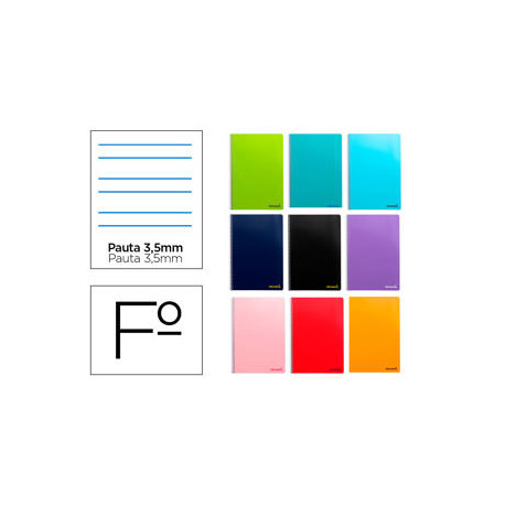 CUADERNO ESPIRAL LIDERPAPEL FOLIO SMART TAPA BLANDA 80H 60GR PAUTA 3,5MM CON MARGEN COLORES SURTIDOS