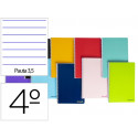 CUADERNO ESPIRAL LIDERPAPEL CUARTO SMART TAPA BLANDA 80H 60GR PAUTA 3,5MM CON MARGEN COLORES SURTIDO