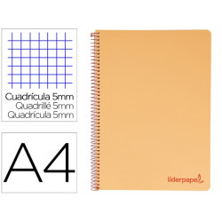 CUADERNO ESPIRAL LIDERPAPEL A4 MICRO WONDER TAPA PLASTICO 120H 90 GR CUADRO 5 MM 5 BANDA4 TALADROS C