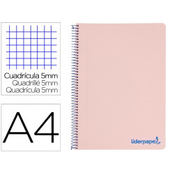 CUADERNO ESPIRAL LIDERPAPEL A4 MICRO WONDER TAPA PLASTICO 120H 90 GR CUADRO 5 MM 5 BANDAS 4 TALADROS