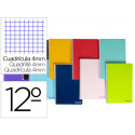 CUADERNO ESPIRAL LIDERPAPEL BOLSILLO DOCEAVO SMART TAPA BLANDA 80H 60GR CUADRO 4MM COLORES SURTIDOS