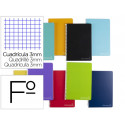 CUADERNO ESPIRAL LIDERPAPEL FOLIO WITTY TAPA DURA 80H 75GR CUADRO 3MM CON MARGEN COLORES SURTIDOS