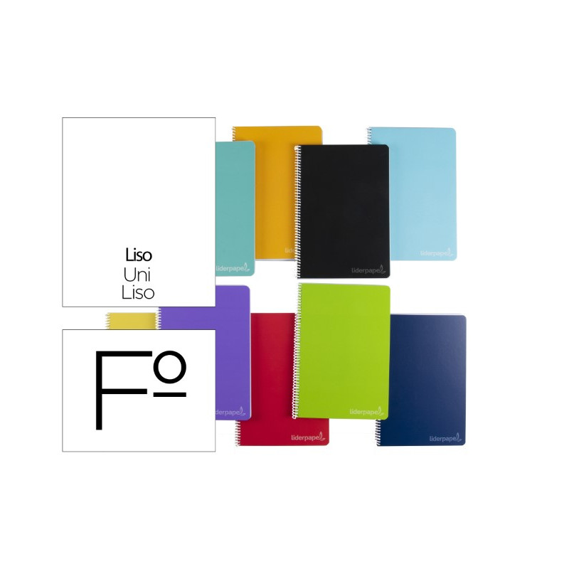 CUADERNO ESPIRAL LIDERPAPEL FOLIO WITTY TAPA DURA 80H 75GR LISO SIN MARGEN COLORES SURTIDOS