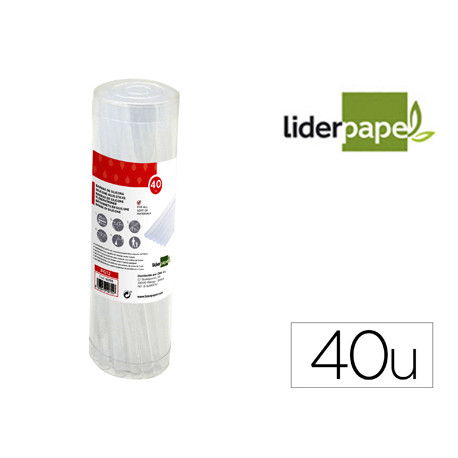 BARRA TERMOFUSIBLE LIDERPAPEL DE 7 MM DE DIAMETRO X 200 MM DE ALTO BOTE DE 40 UNIDADES