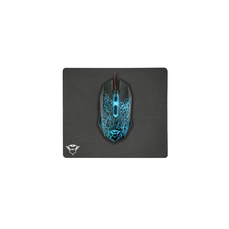 PACK ALFOMBRILLA + RATON OPTICO TRUST GAMING GXT783 IZZA MOUSE & PAD 2400 DPI 6 BOTONES