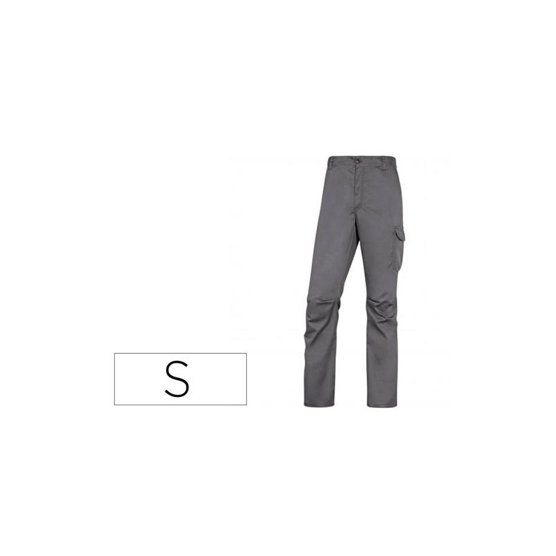 PANTALON DE TRABAJO DELTAPLUS CINTURA ELASTICA 5 BOLSILLOS COLOR GRIS / NEGRO TALLA S