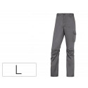 PANTALON DE TRABAJO DELTAPLUS CINTURA ELASTICA 5 BOLSILLOS COLOR GRIS / NEGRO TALLA L