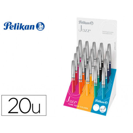 BOLIGRAFO PELIKAN JAZZ CLASSIC COLLECTION EXPOSITOR DE 20 UNIDADES COLORES SURTIDOS