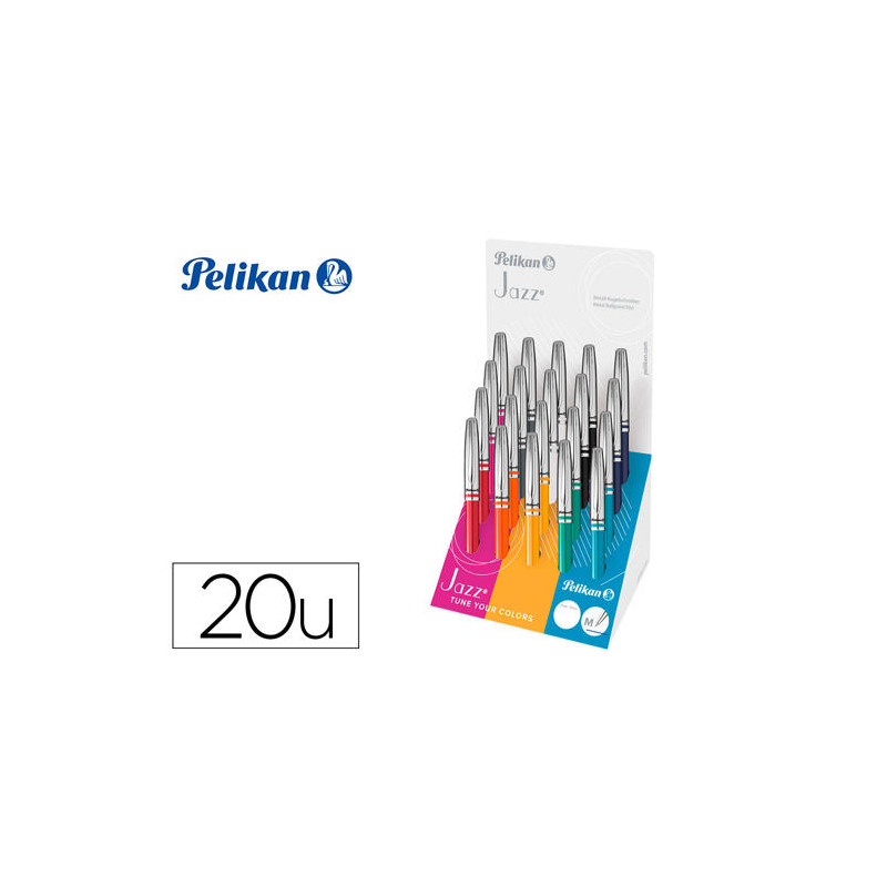 BOLIGRAFO PELIKAN JAZZ CLASSIC COLLECTION EXPOSITOR DE 20 UNIDADES COLORES SURTIDOS