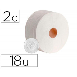 PAPEL HIGIENICO DAHI JUMBO 2 CAPAS CELULOSA BLANCA 140 MT MANDRIL 45 MM PACK DE 18 ROLLOS