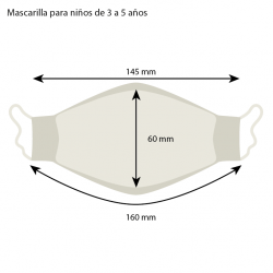 Mascarilla Maskplus Kids 3-5 a?os con 10 filtros de papel  (Azul)