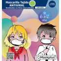 Mascarilla Maskplus Kids 6-12 a?os con 10 filtros de papel (Verde)