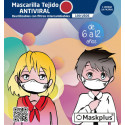 Mascarilla Maskplus Kids 6-12 a?os con 10 filtros de papel (Granate)