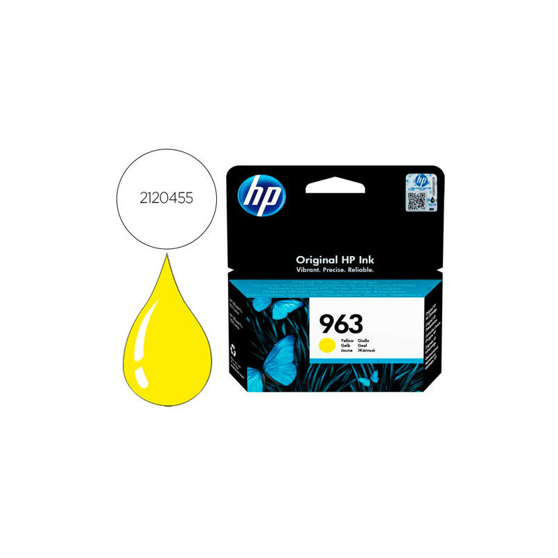 INK-JET HP 963 OFFICEJET PRO 9010 / 9020 / 9022 / 9023 / 9025 AMARILLO 700 PAGINAS