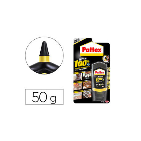 PEGAMENTO PATTEX UNIVERSAL INGREDIENTES ACTIVOS 100% SIN DISOLVENTES BOTELLA 50 G