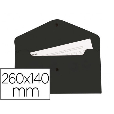 CARPETA LIDERPAPEL DOSSIER BROCHE POLIPROPILENO TAMA O SOBRE AMERICANO 260X140 MM NEGRO OPACO