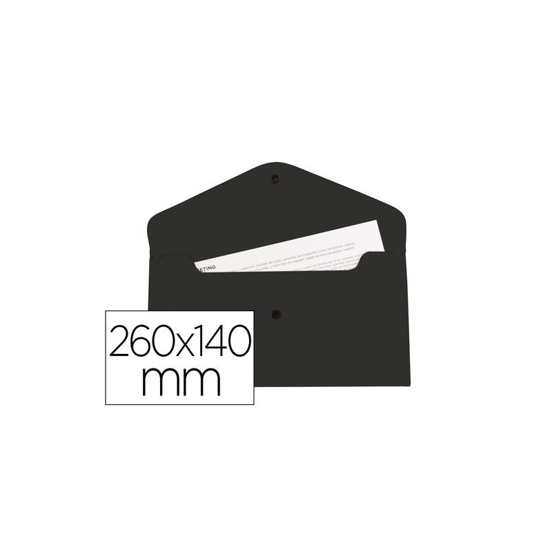 CARPETA LIDERPAPEL DOSSIER BROCHE POLIPROPILENO TAMA O SOBRE AMERICANO 260X140 MM NEGRO OPACO