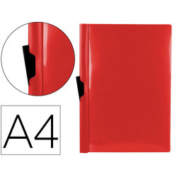 CARPETA LIDERPAPEL DOSSIER PINZA LATERAL POLIPROPILENO DIN A4 ROJO TRANSLUCIDO 30 HOJAS PINZA DESLIZ