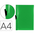 CARPETA LIDERPAPEL DOSSIER PINZA LATERAL POLIPROPILENO DIN A4 VERDE TRANSLUCIDO 60 HOJAS PINZA DESLI