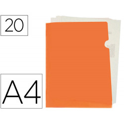 CARPETA LIDERPAPEL DOSSIER U?ERO POLIPROPILENO DIN A4 NARANJA FLUOR OPACO 20 HOJAS