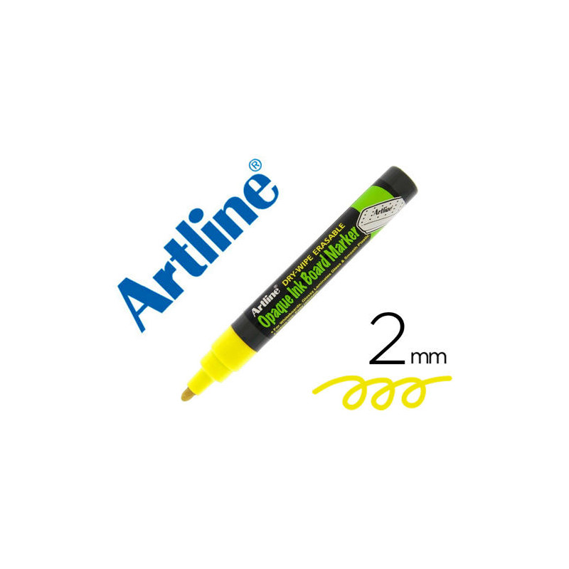 ROTULADOR ARTLINE PIZARRA EPD-4 COLOR AMARILLO FLUORESCENTE OPAQUE INK BOARD PUNTA REDONDA 2 MM