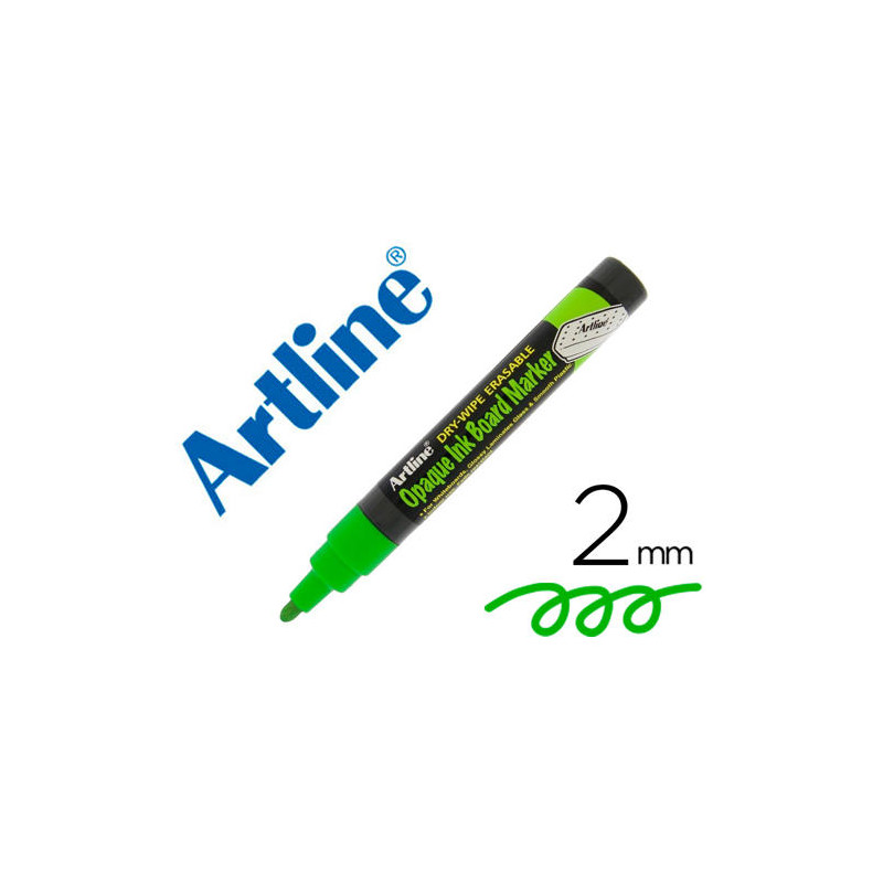 ROTULADOR ARTLINE PIZARRA EPD-4 COLOR VERDE FLUORESCENTE OPAQUE INK BOARD PUNTA REDONDA 2 MM