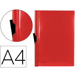 CARPETA LIDERPAPEL DOSSIER PINZA LATERAL POLIPROPILENO DIN A4 ROJO TRANSLUCIDO 60 HOJAS PINZA DESLIZ