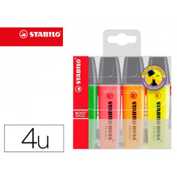 ROTULADOR STABILO BOSS FLUORESCENTE 70 ESTUCHE DE 4 UNIDADES COLORES SURTIDOS