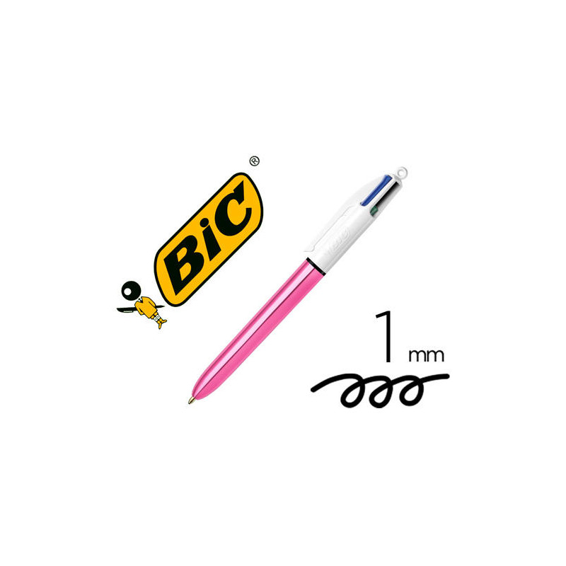 BOLIGRAFO BIC CUATRO COLORES SHINE ROSA PUNTA DE 1 MM