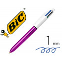 BOLIGRAFO BIC CUATRO COLORES SHINE MORADO PUNTA DE 1 MM