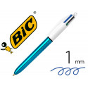 BOLIGRAFO BIC CUATRO COLORES SHINE AZUL PUNTA DE 1 MM